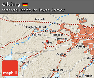 Shaded Relief 3D Map of Gilching