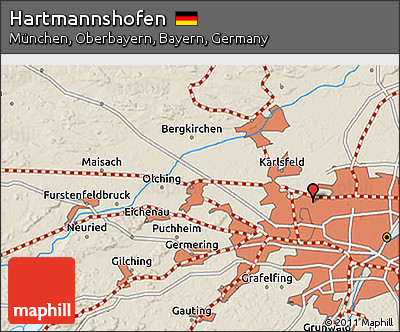 Shaded Relief 3D Map of Hartmannshofen