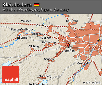 Shaded Relief 3D Map of Kleinhadern