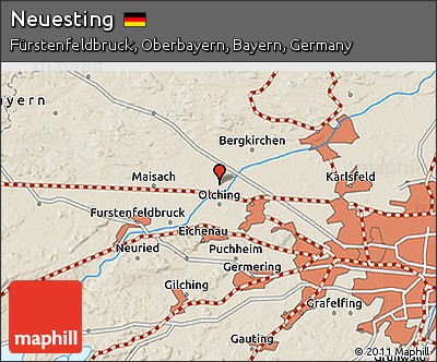 Shaded Relief 3D Map of Neuesting
