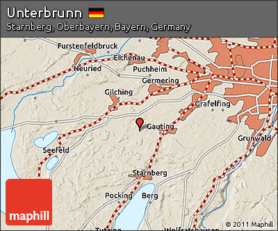 Shaded Relief 3D Map of Unterbrunn
