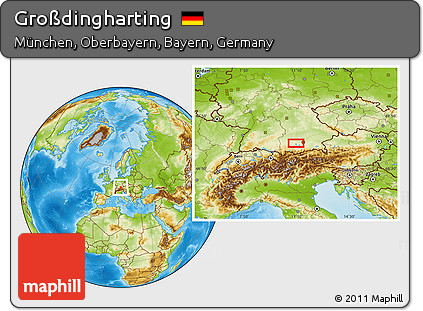 Physical Location Map of Großdingharting