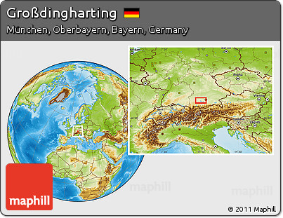 Physical Location Map of Großdingharting