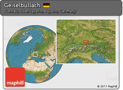 Satellite Location Map of Geiselbullach