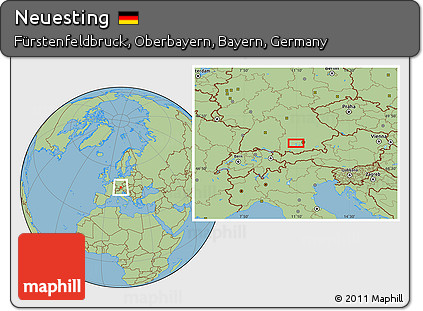 Savanna Style Location Map of Neuesting