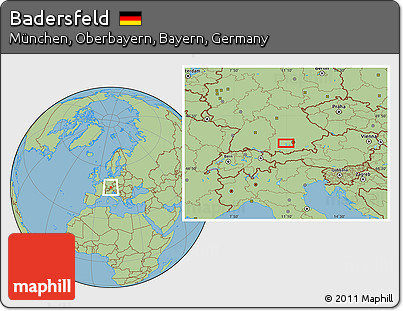 Savanna Style Location Map of Badersfeld