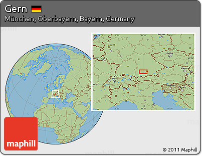 Savanna Style Location Map of Gern