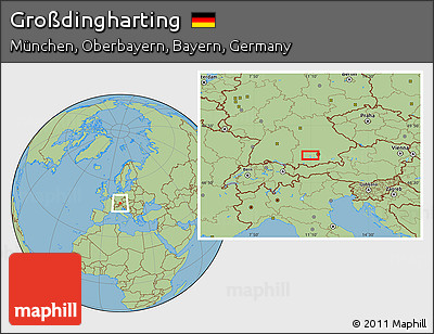 Savanna Style Location Map of Großdingharting