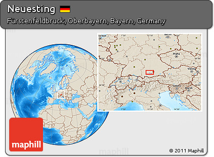 Shaded Relief Location Map of Neuesting