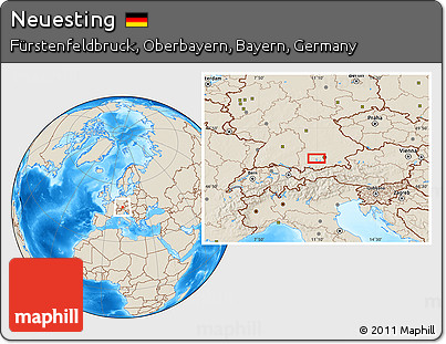 Shaded Relief Location Map of Neuesting