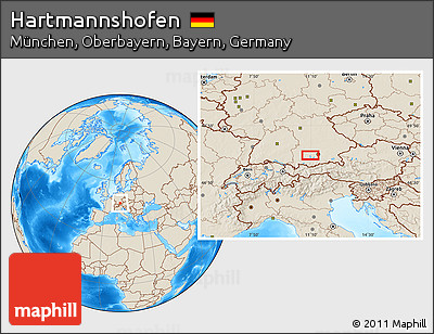 Shaded Relief Location Map of Hartmannshofen