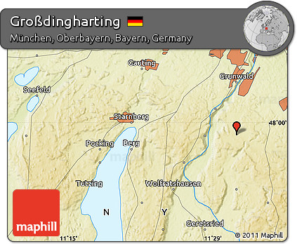 Physical Map of Großdingharting