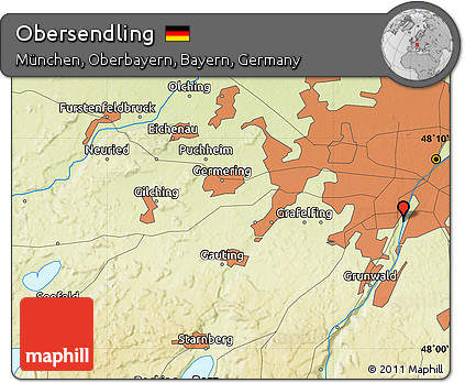 Physical Map of Obersendling