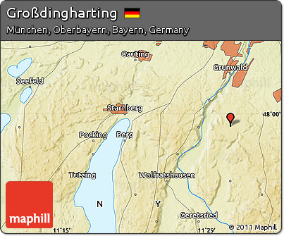 Physical Map of Großdingharting