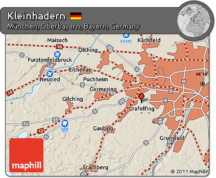 Shaded Relief Map of Kleinhadern