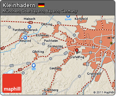Shaded Relief Map of Kleinhadern