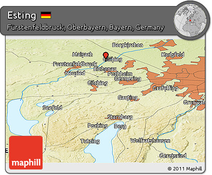 Physical Panoramic Map of Esting