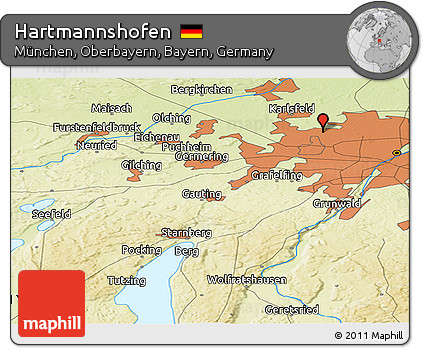 Physical Panoramic Map of Hartmannshofen
