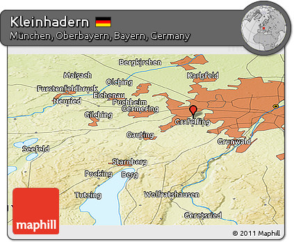 Physical Panoramic Map of Kleinhadern