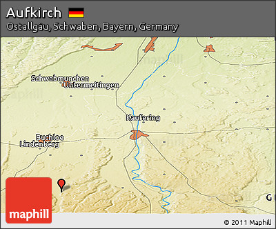 Physical Panoramic Map of Aufkirch