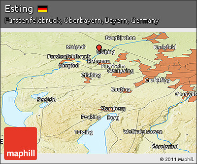 Physical Panoramic Map of Esting
