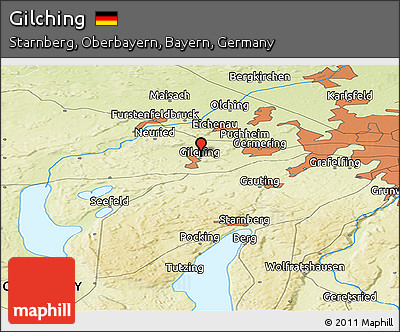 Physical Panoramic Map of Gilching