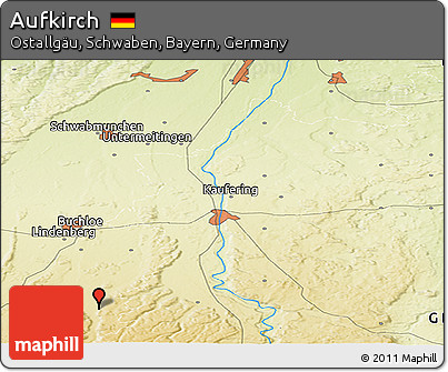 Physical Panoramic Map of Aufkirch