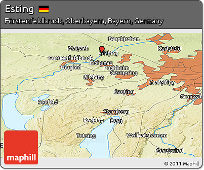 Physical Panoramic Map of Esting