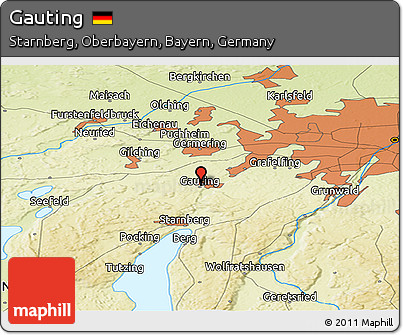 Physical Panoramic Map of Gauting