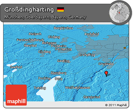 Political Panoramic Map of Großdingharting