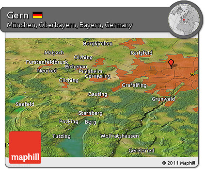Satellite Panoramic Map of Gern