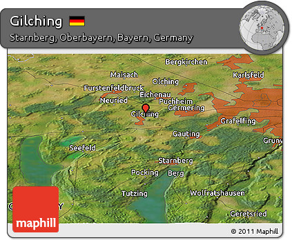 Satellite Panoramic Map of Gilching