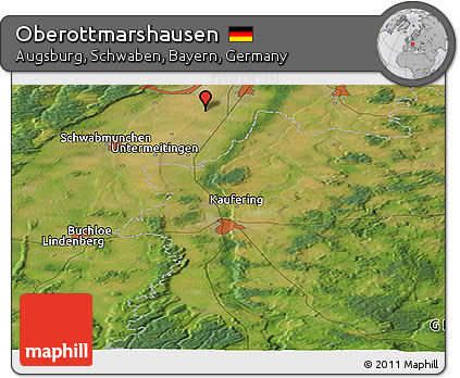 Satellite Panoramic Map of Oberottmarshausen