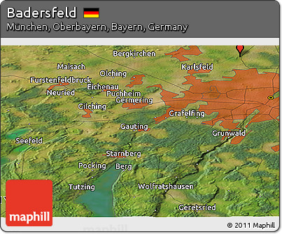 Satellite Panoramic Map of Badersfeld