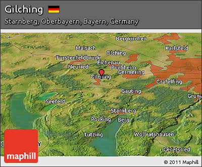 Satellite Panoramic Map of Gilching