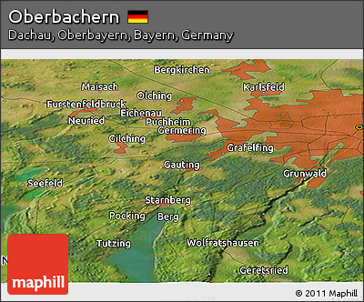 Satellite Panoramic Map of Oberbachern
