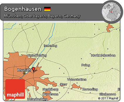Physical 3D Map of Bogenhausen
