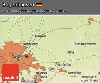 Physical 3D Map of Bogenhausen