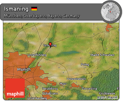 Satellite 3D Map of Ismaning