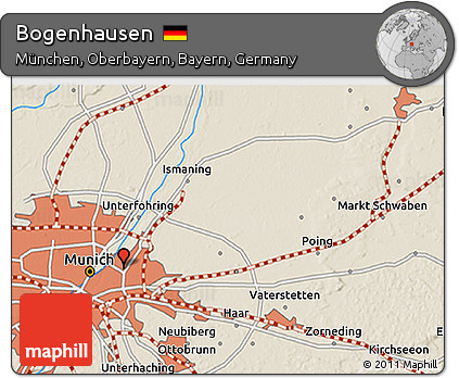 Shaded Relief 3D Map of Bogenhausen