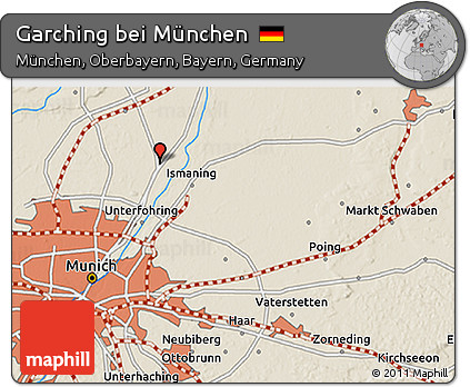 Shaded Relief 3D Map of Garching Bei München