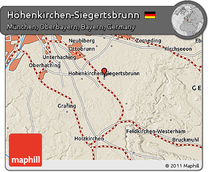 Shaded Relief 3D Map of Höhenkirchen-Siegertsbrunn