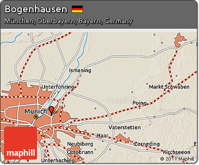 Shaded Relief 3D Map of Bogenhausen