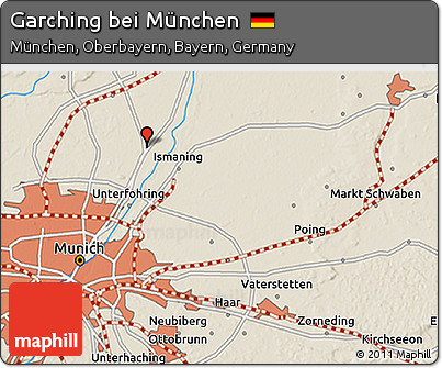 Shaded Relief 3D Map of Garching Bei München