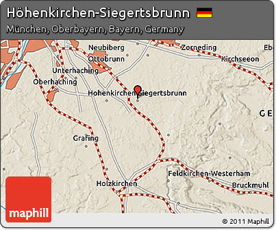 Shaded Relief 3D Map of Höhenkirchen-Siegertsbrunn