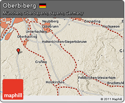 Shaded Relief 3D Map of Oberbiberg