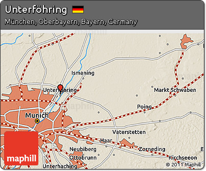 Shaded Relief 3D Map of Unterföhring