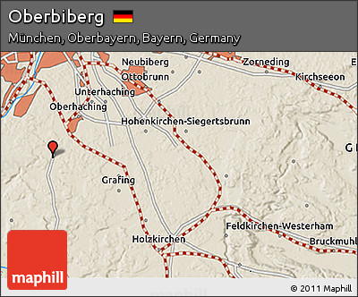Shaded Relief 3D Map of Oberbiberg
