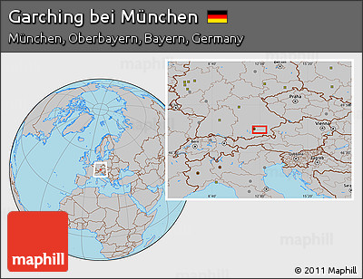 Gray Location Map of Garching Bei München