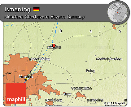 Physical Map of Ismaning